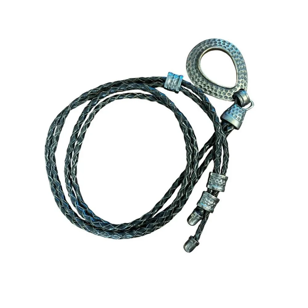Western Hammered Metal Loop Belt 53